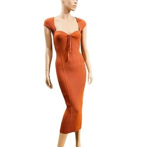 Jonathan Simkhai Orange Ribbed Maxi Dress